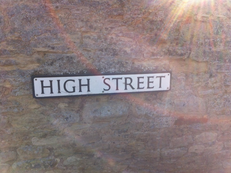 Here is the street sign for our village's High Street.